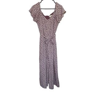 ⭐️Monteau Los Angeles Ditsy Floral Purple Jumpsuit- size juniors Large